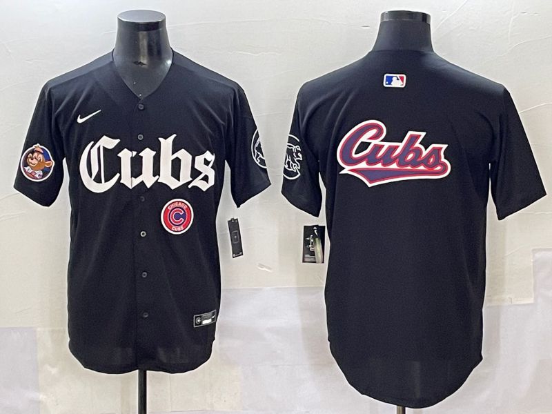 Men 2025 Chicago Cubs Blank Black Five generations Joint Name Nike MLB Jersey style 13